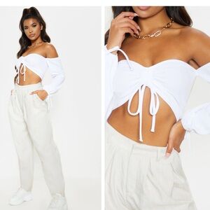 NWT Ruched Black Top